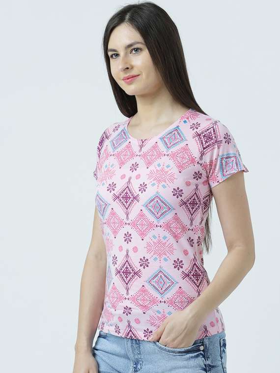 women's all over print round neck t-shirt - 19582772 -  Standard Image - 1