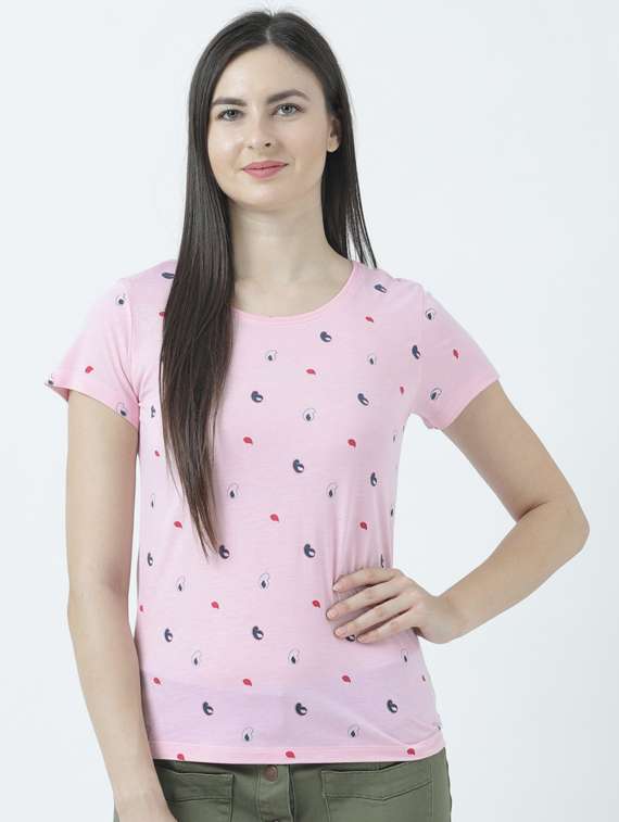 women's all over print round neck t-shirt
