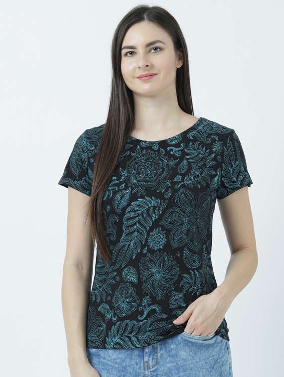 women's all over print round neck t-shirt