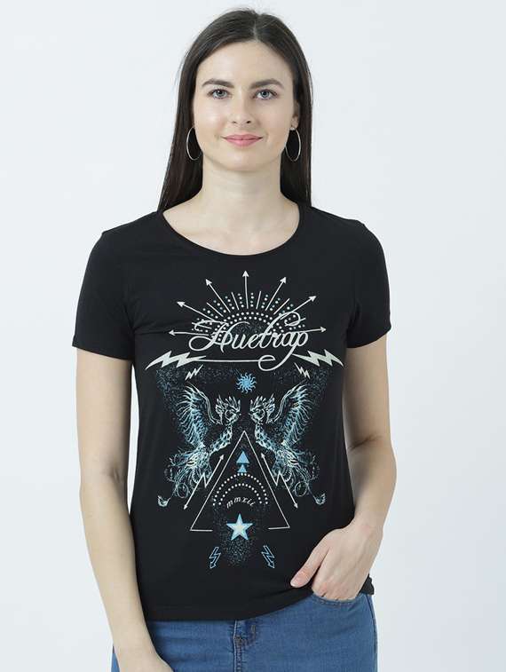 women's front print crew neck t-shirt