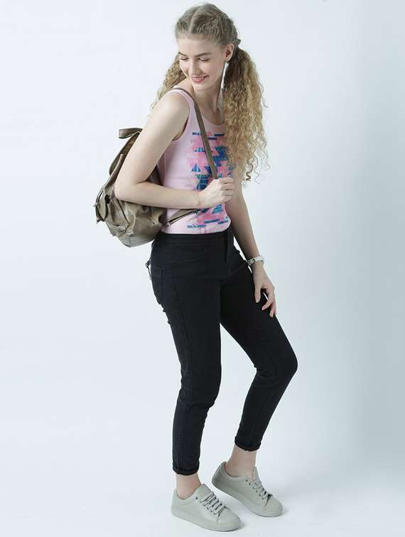 pink printed round neck t-shirt - 19582843 -  Standard Image - 4