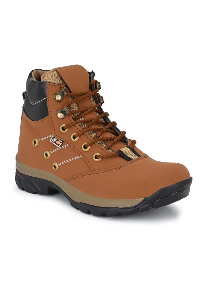 men tan high ankle boots