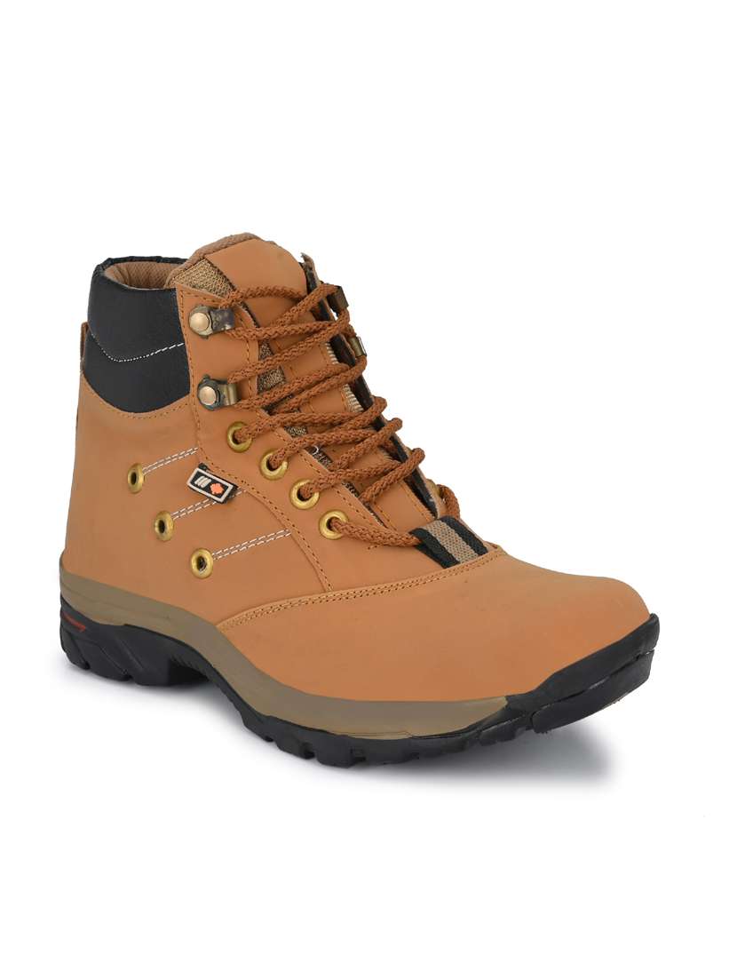 men beige high ankle boots