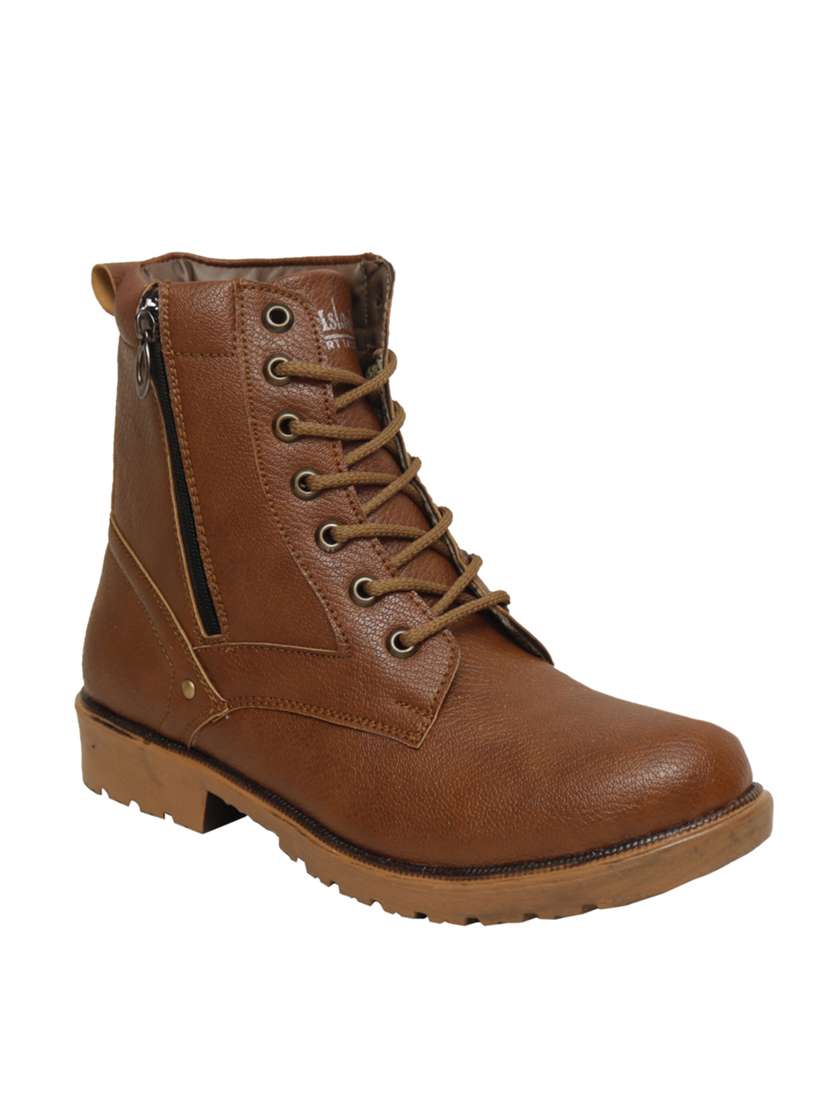 men tan high ankle boots