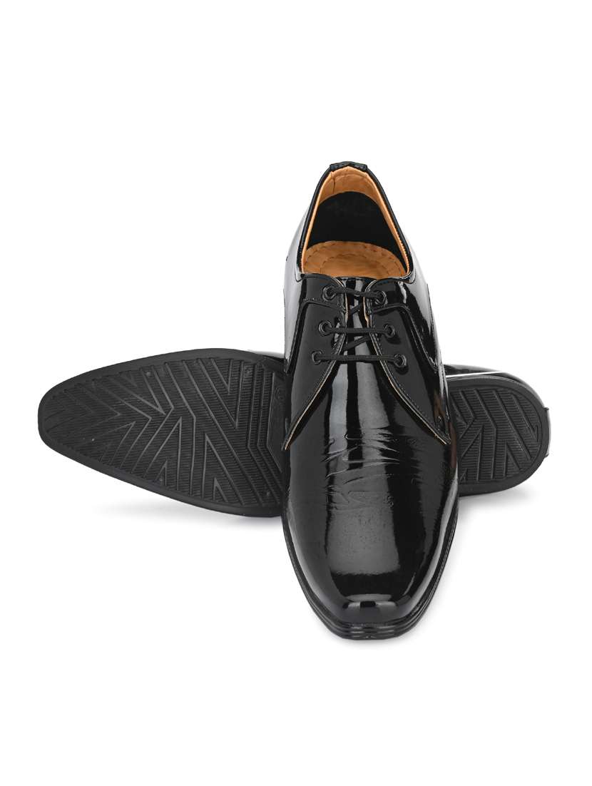 black patent leather laceup derbies - 19585366 - Standard Image - 4
