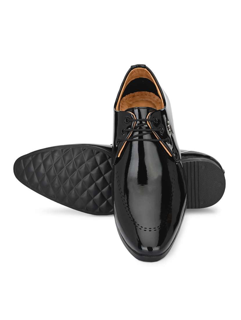 black patent leather laceup derbies - 19585367 -  Standard Image - 4