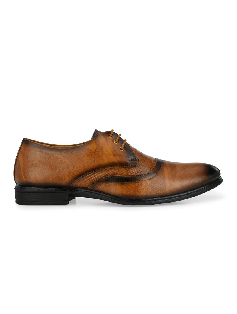 tan leather laceup derbies - 19585373 - Standard Image - 1