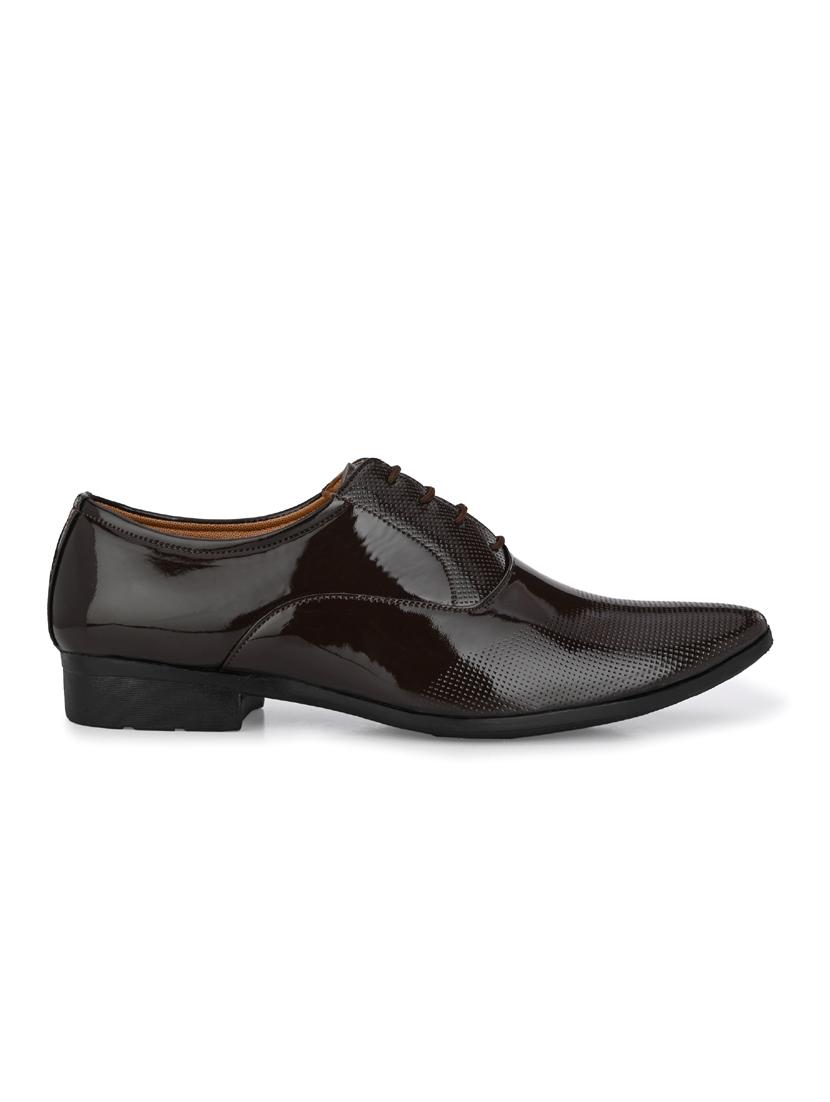 brown patent leather laceup oxfords - 19585404 - Standard Image - 1