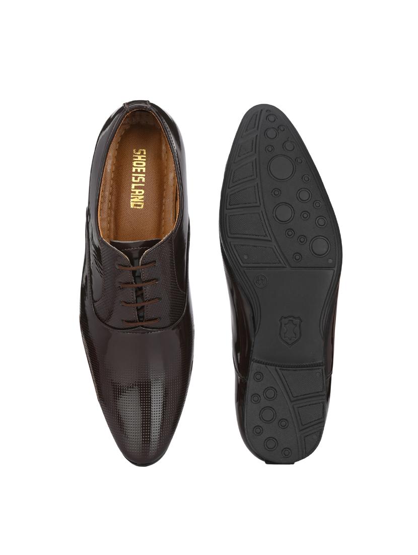 brown patent leather laceup oxfords - 19585404 - Standard Image - 4