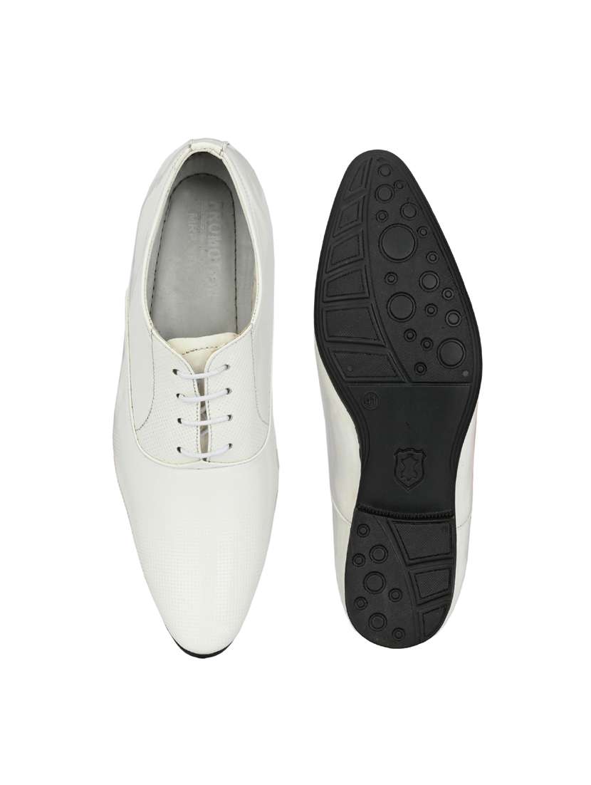 White Patent Leather Laceup Oxfords