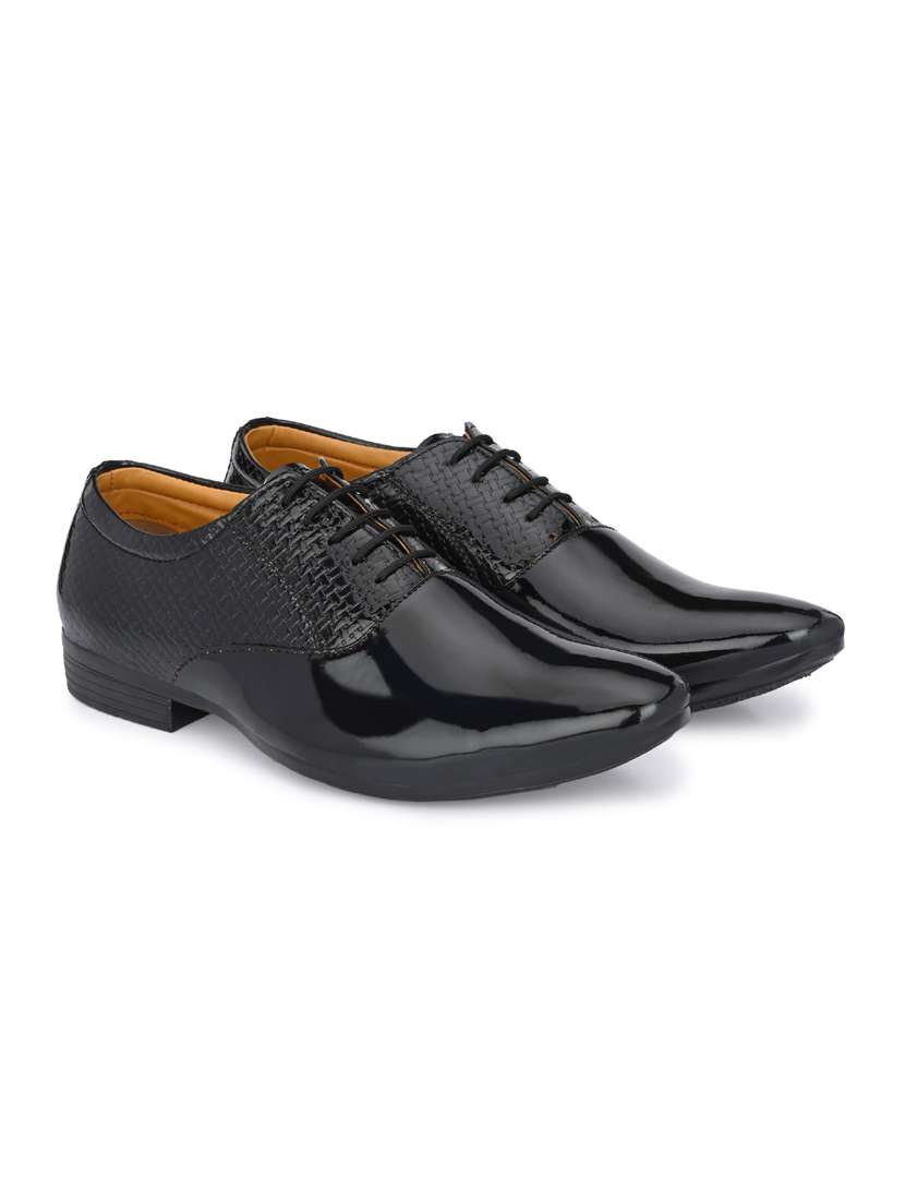 black patent leather laceup oxfords - 19585406 -  Standard Image - 1