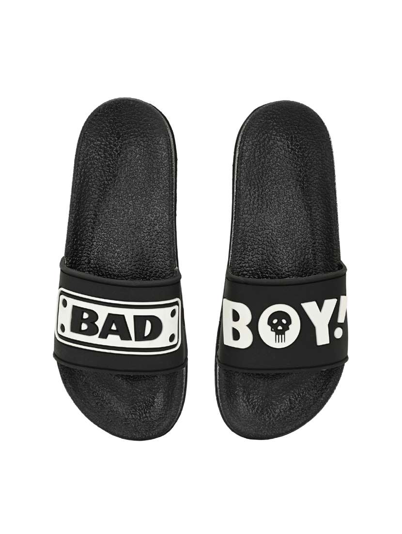 black pvc slip on flip flops - 19585546 -  Standard Image - 4