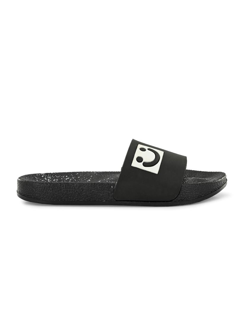 black pvc slip on flip flops - 19585548 -  Standard Image - 1