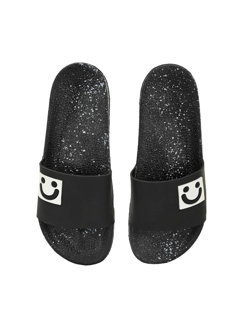 black pvc slip on flip flops - 19585548 - Standard Image - 4