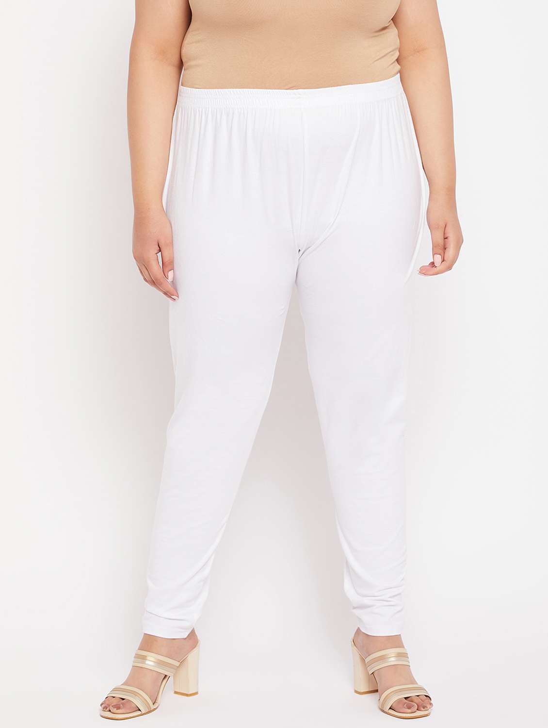 white cotton leggings
