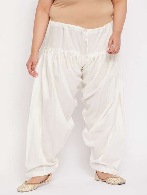 white cotton salwar salwars - 19586671 - Standard Image - 0