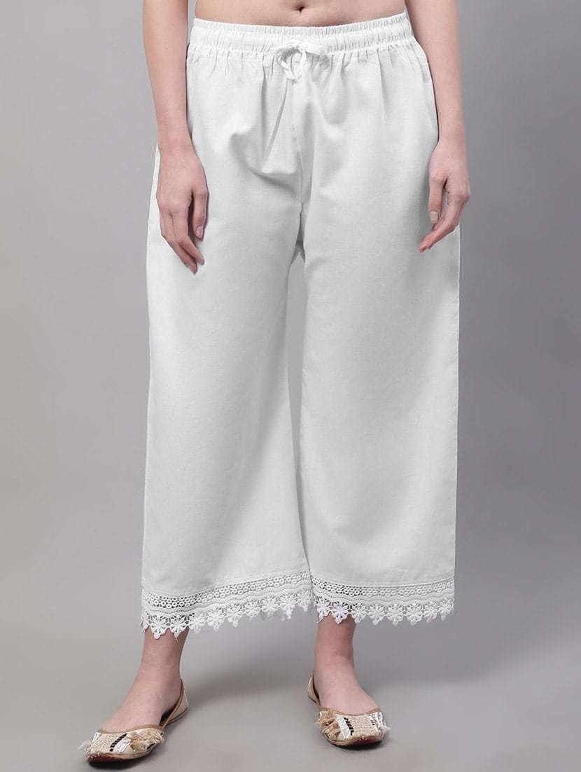 cotton white straight palazzo