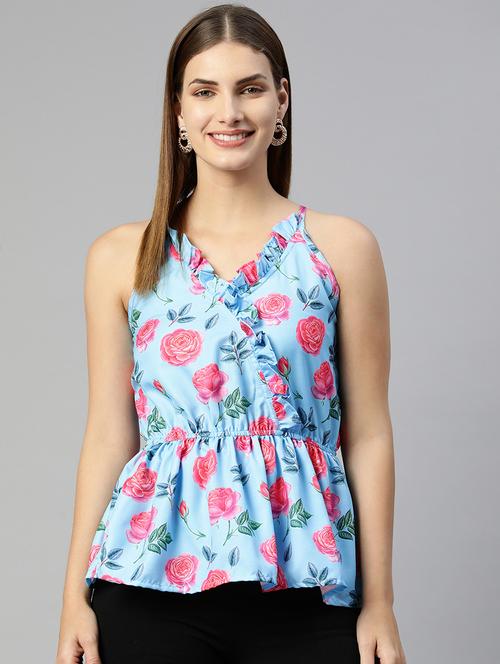 women's peplum v neck top - 19586769 -  Standard Image - 0