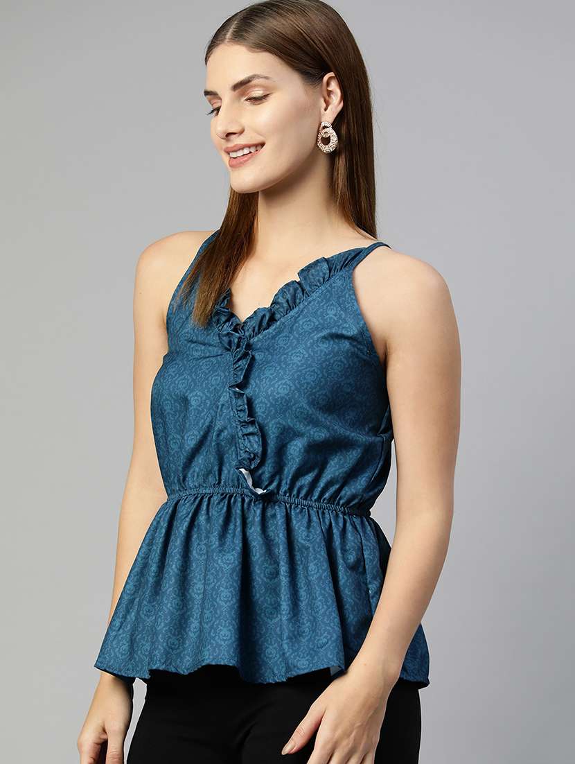 women's peplum shoulder strap top - 19586774 - Standard Image - 1
