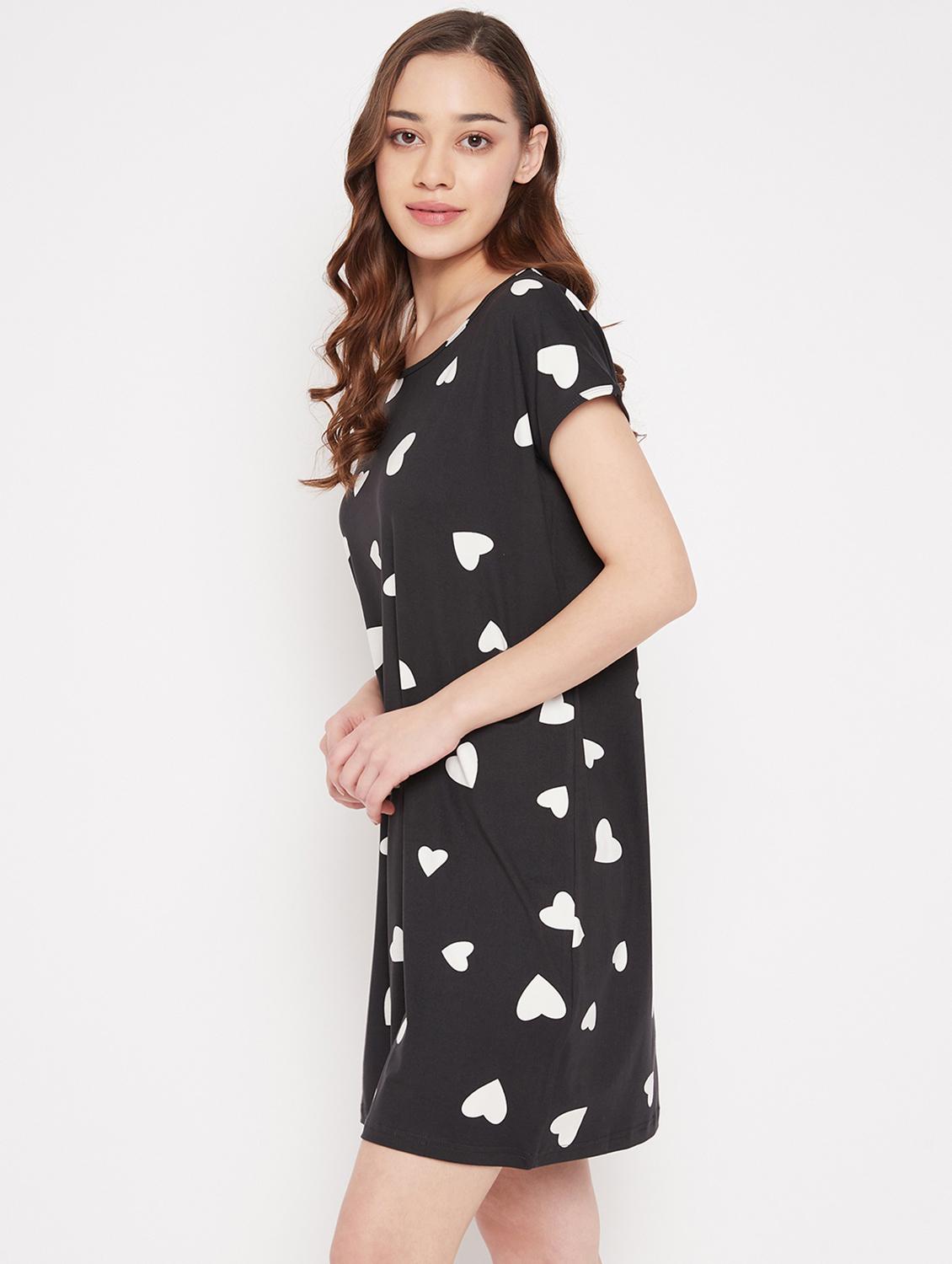 women round neck printed sleepshirt - 19586790 - Standard Image - 1