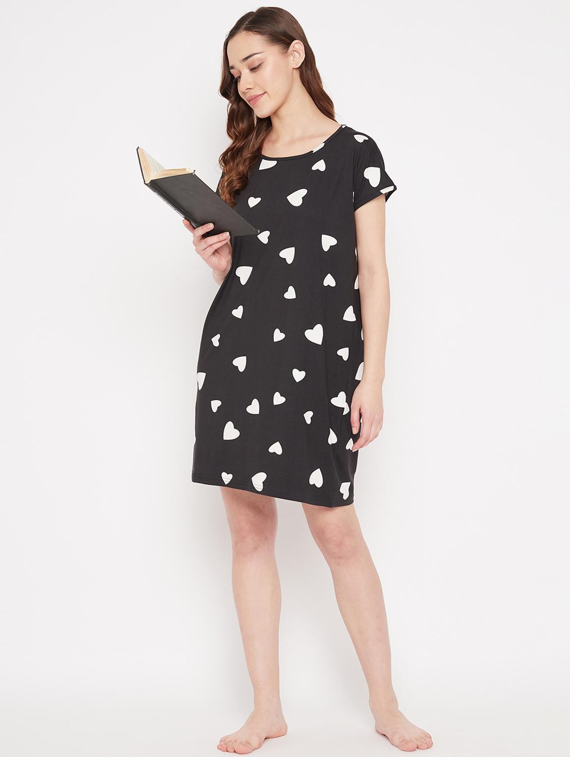 women round neck printed sleepshirt - 19586790 - Standard Image - 4
