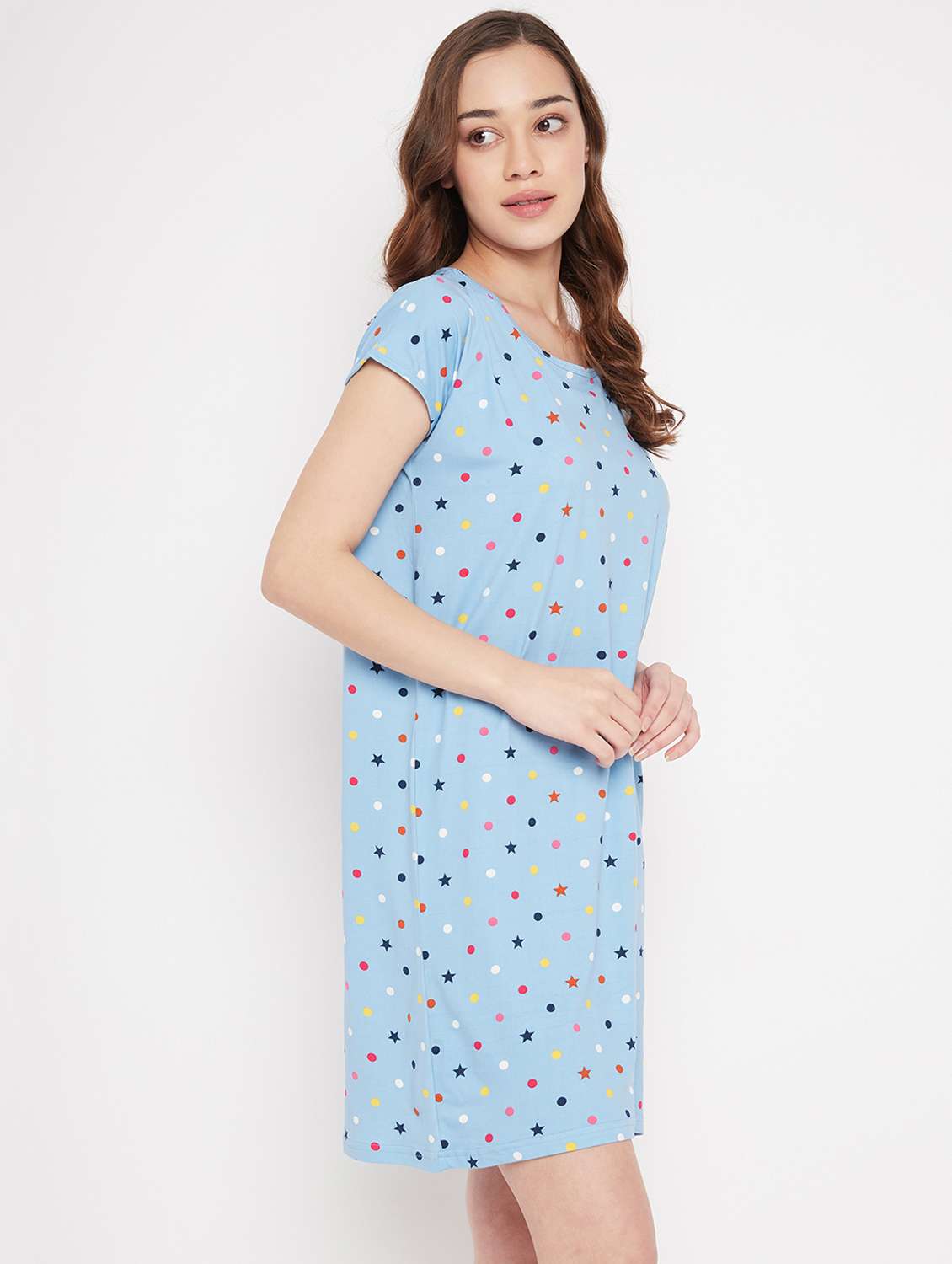 round neck polka dots sleepshirts & nighty - 19586791 -  Standard Image - 1