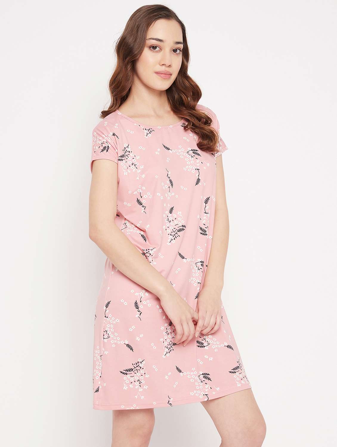 round neck printed sleepshirts & nighty - 19586796 - Standard Image - 1