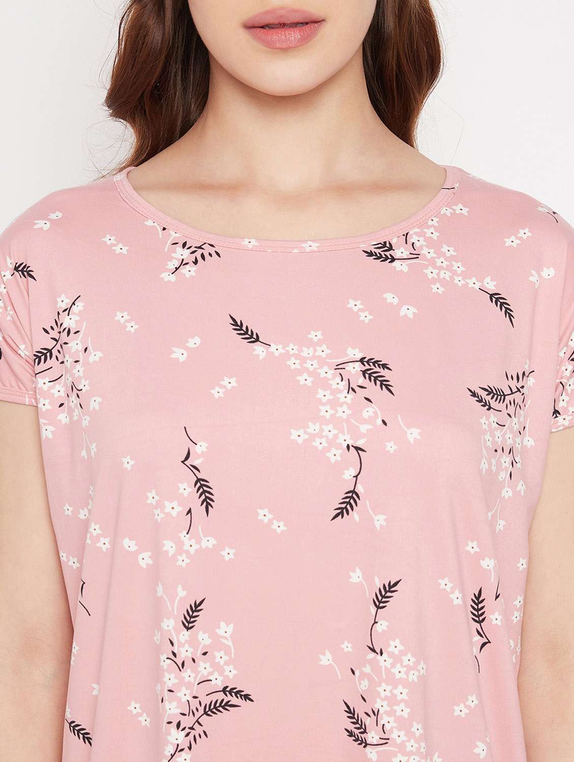 round neck printed sleepshirts & nighty - 19586796 - Standard Image - 4