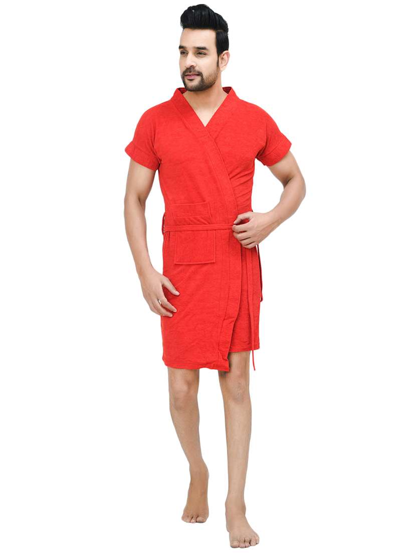 men's solid bathrobe gown