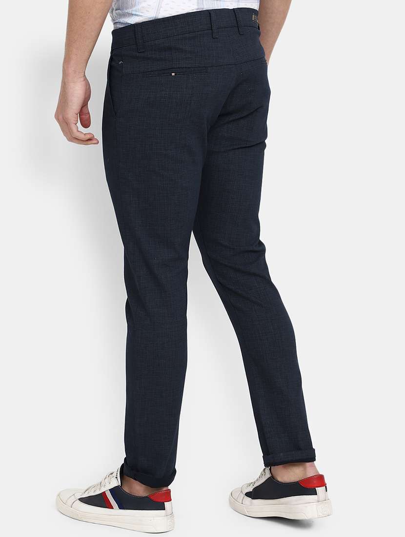 navy blue cotton chinos casual trousers - 19590643 -  Standard Image - 1
