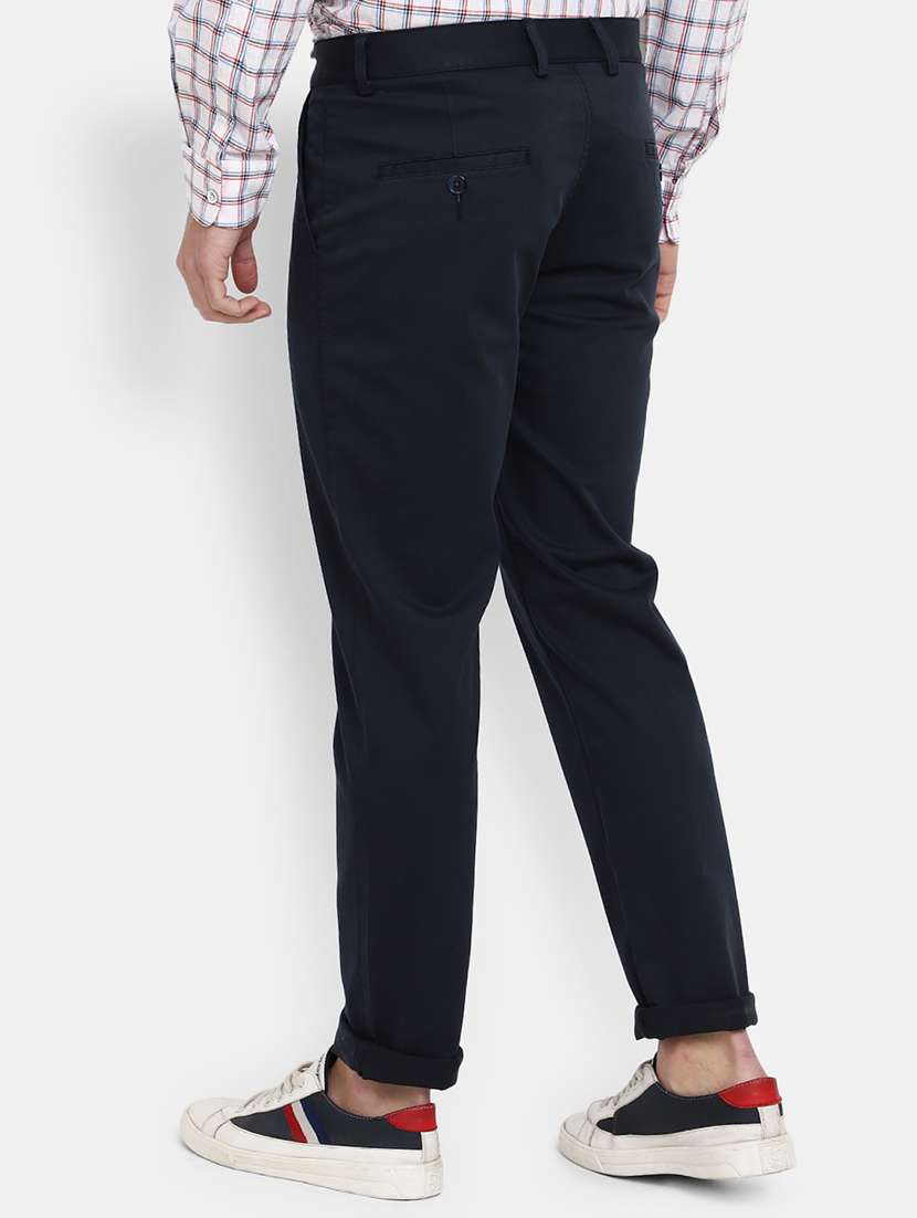 blue cotton chinos casual trousers - 19590657 -  Standard Image - 1