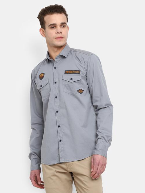 mens placement print casual shirt - 19591192 -  Standard Image - 0