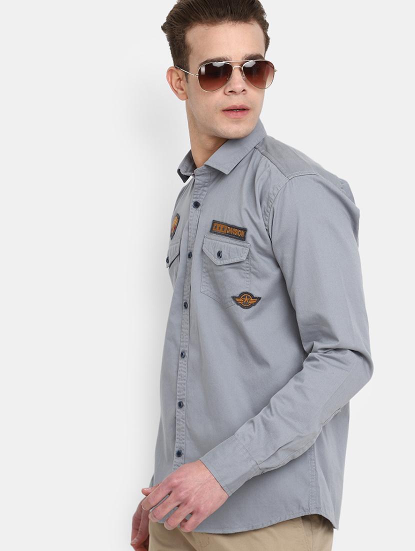 mens placement print casual shirt - 19591192 -  Standard Image - 1