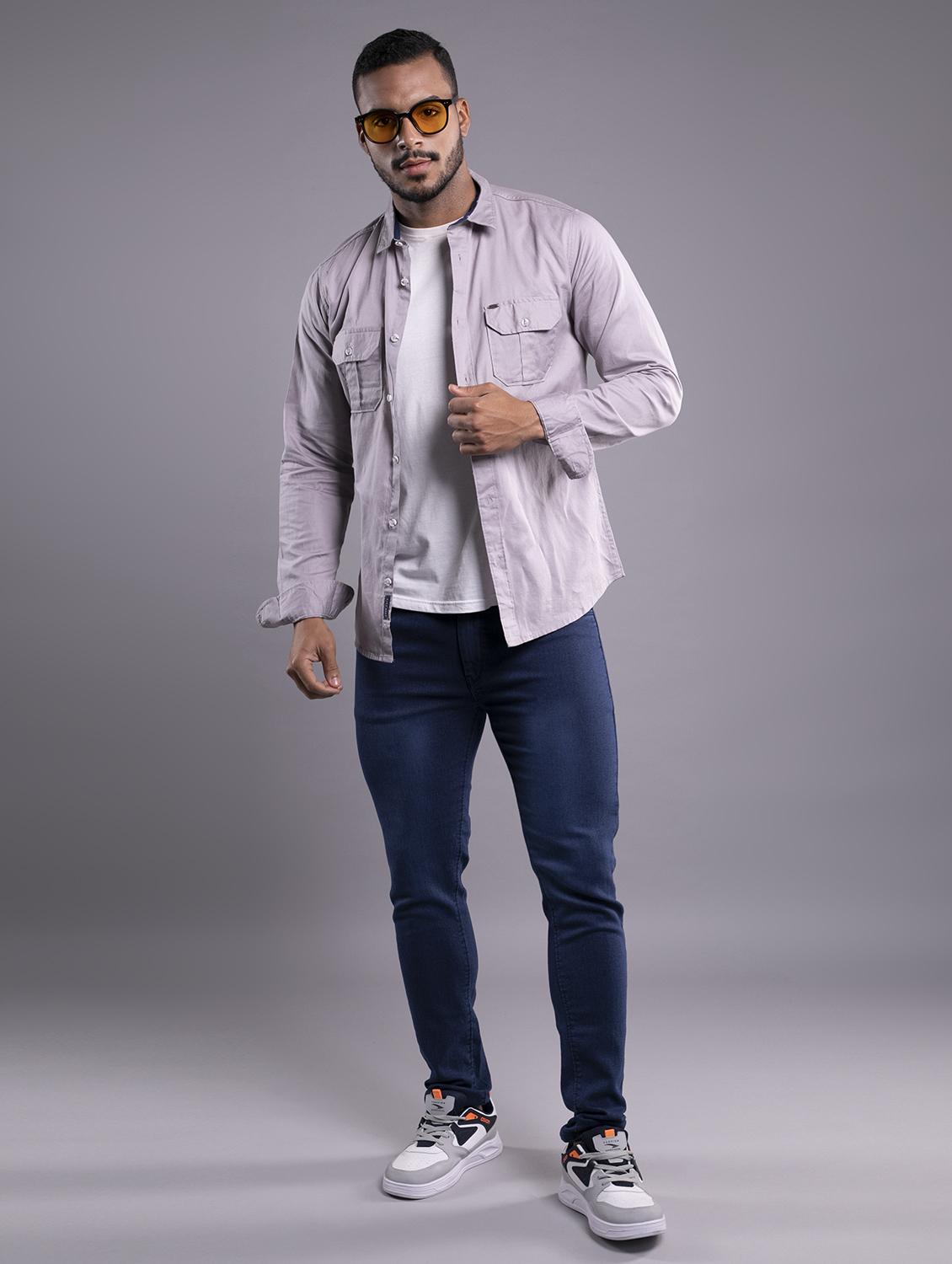 mens solid casual shirt - 19591196 - Standard Image - 4