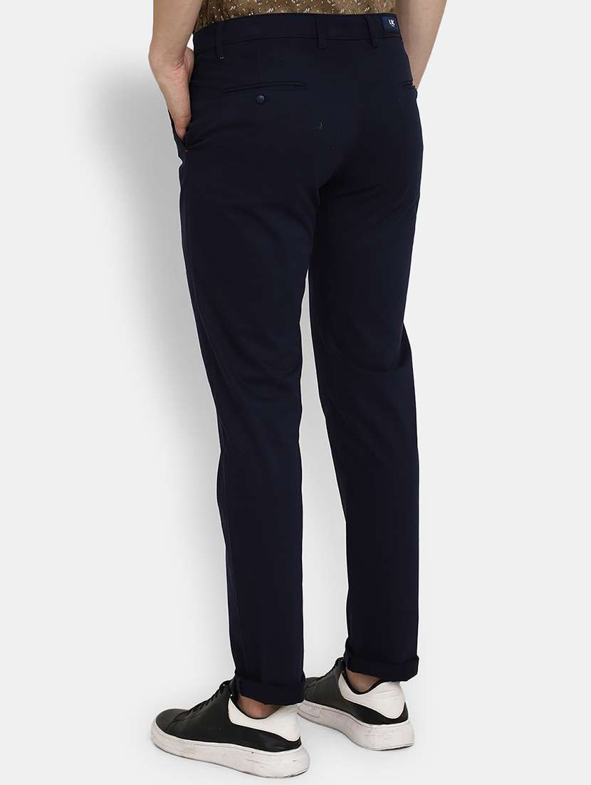 navy blue cotton chinos casual trousers - 19592562 -  Standard Image - 1