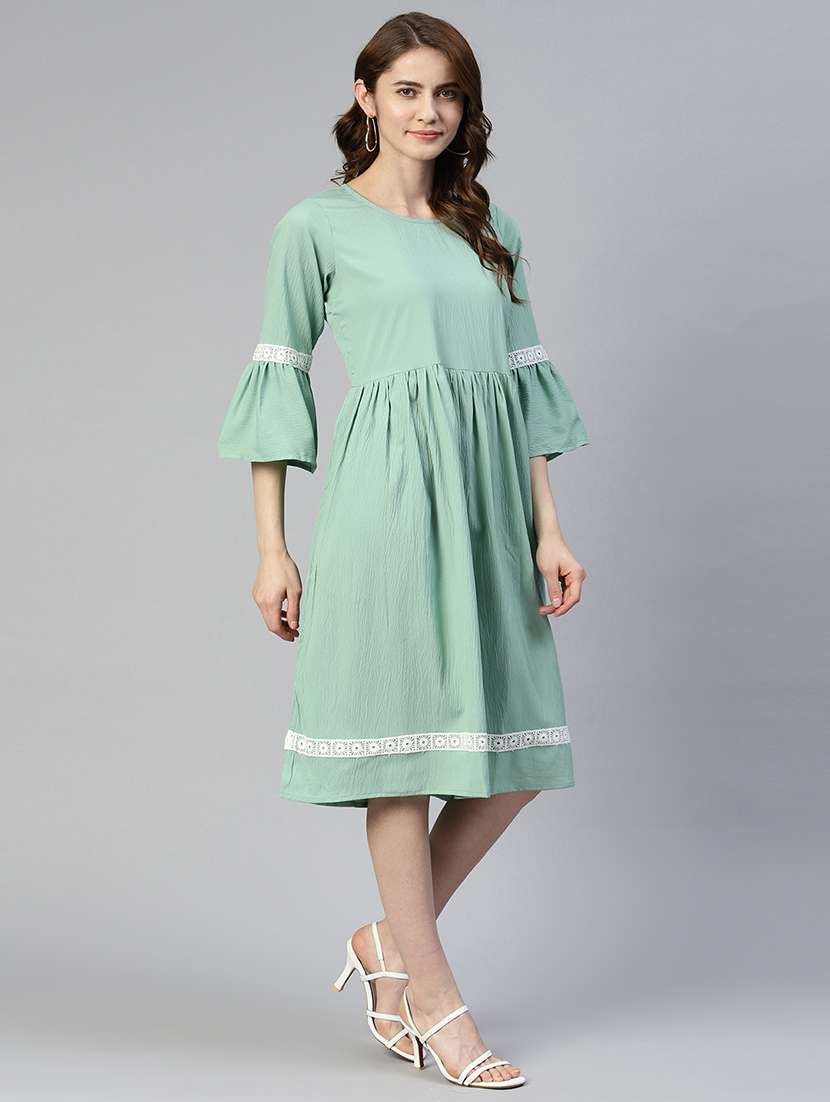 women's fit & flare solid dress - 19593441 -  Standard Image - 1