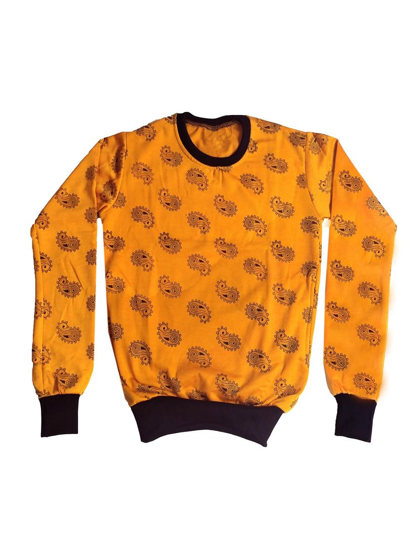 boys yellow printed round neck full length set - 19594465 -  Standard Image - 1