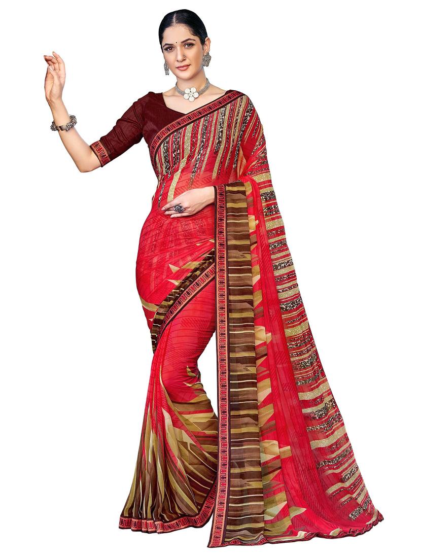 women printed saree with blouse - 19596822 -  Zoom Image - 0