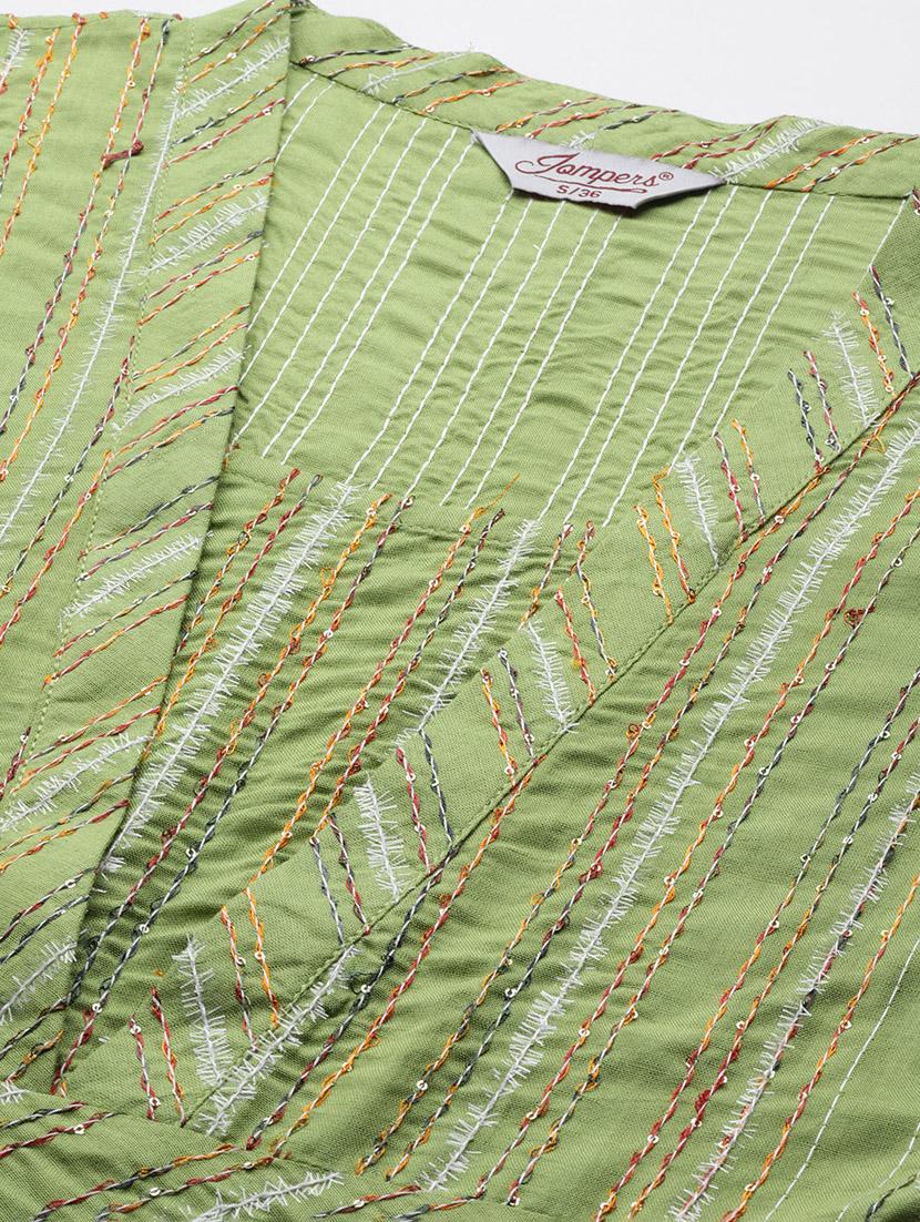 v-neck embroidered suit set - 19597861 - Standard Image - 4