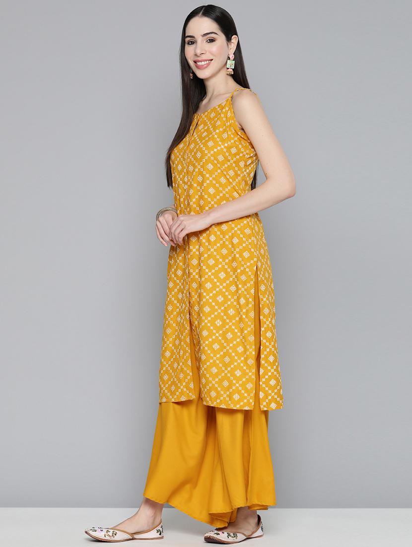 camisole neck kurta palazzo set - 19597864 -  Standard Image - 1