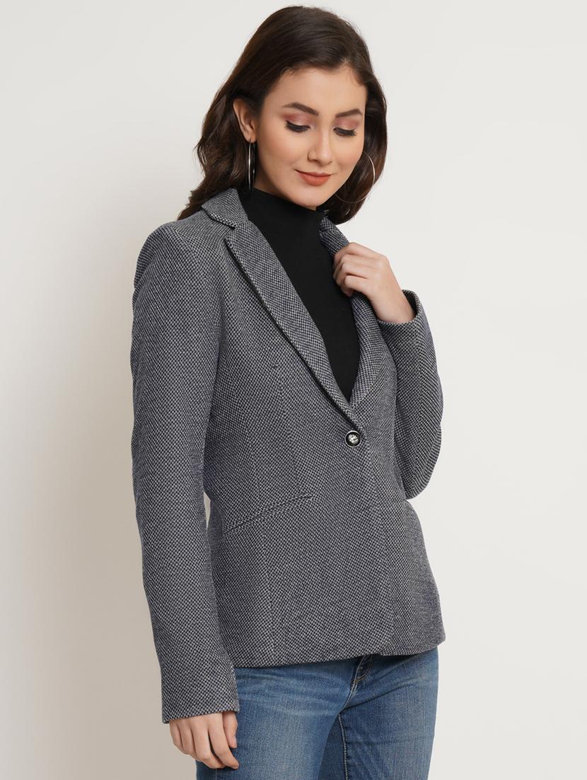 lapel neck casual blazer - 19598722 - Standard Image - 1