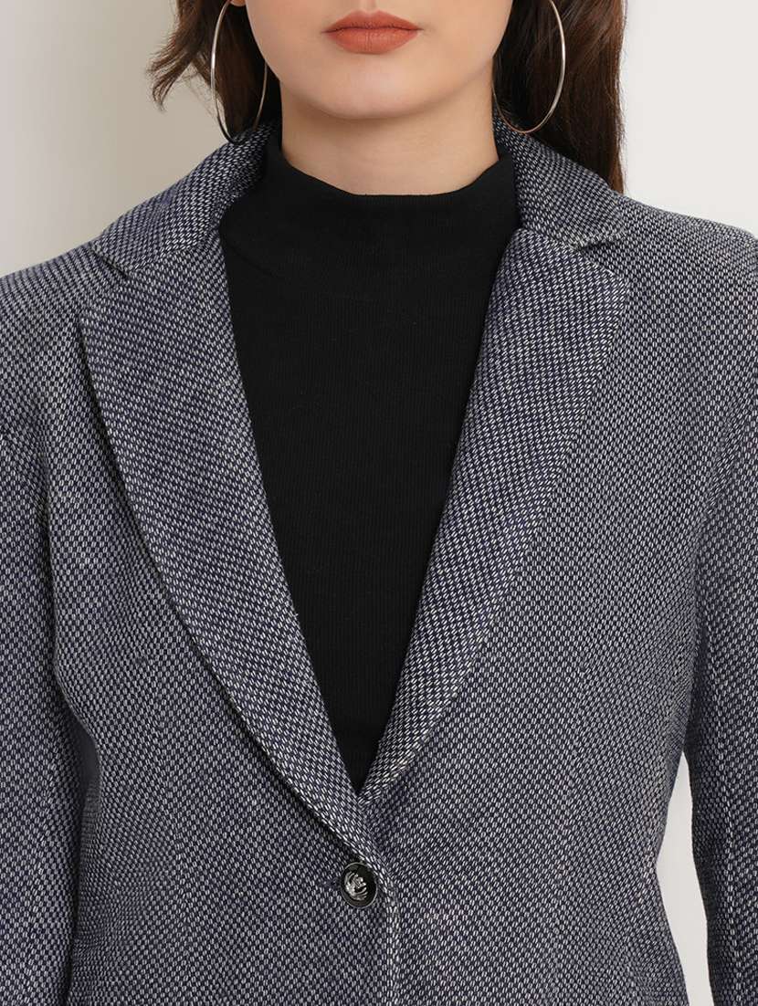 lapel neck casual blazer - 19598723 - Standard Image - 4