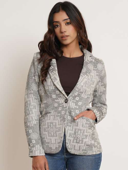 lapel neck casual blazer - 19598725 -  Standard Image - 0