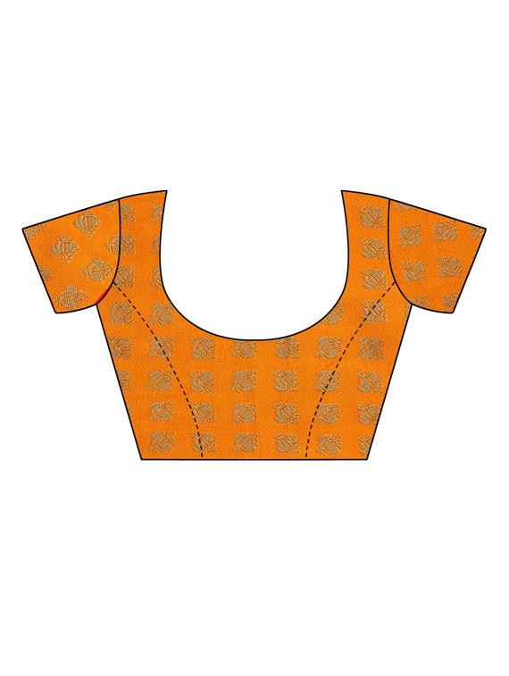 checkered woven saree with blouse - 19600551 - Standard Image - 4
