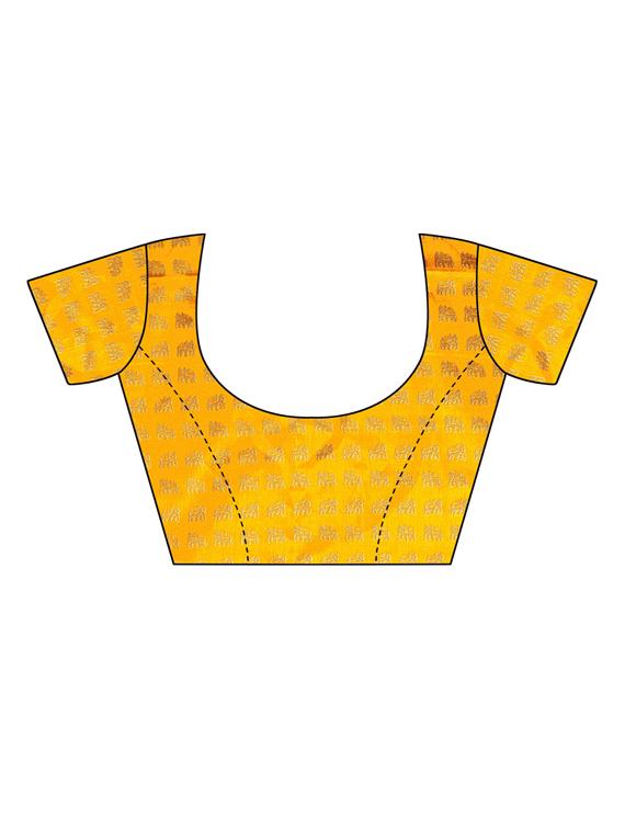 checkered woven saree with blouse - 19600556 - Standard Image - 4