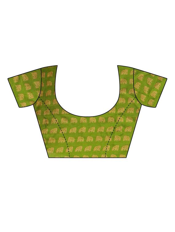 checkered woven saree with blouse - 19600557 - Standard Image - 4