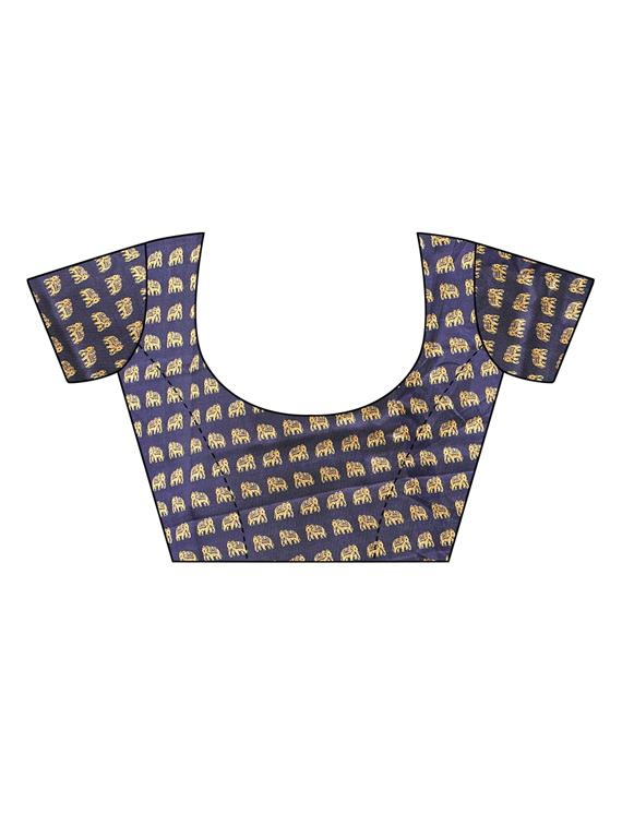 checkered woven saree with blouse - 19600559 - Standard Image - 4
