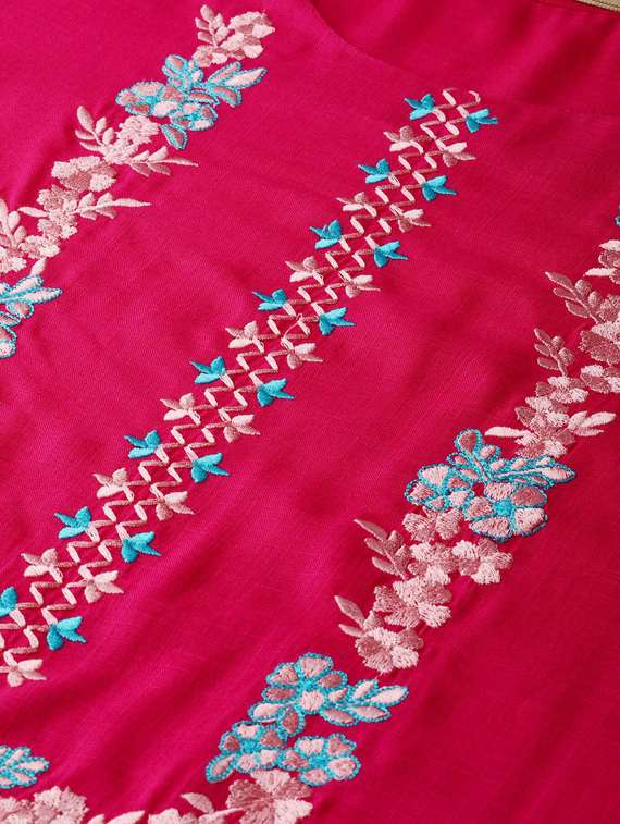 pink self design straight kurta - 19600895 - Standard Image - 4