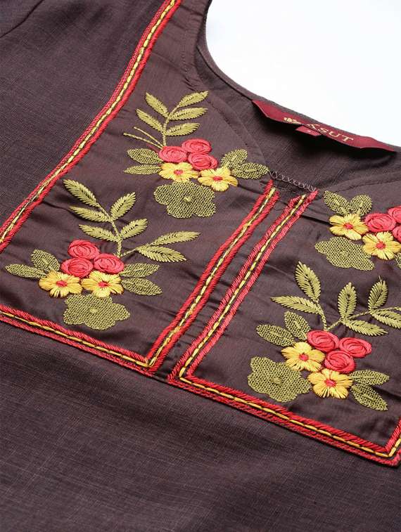 v-neck straight kurta - 19600935 -  Standard Image - 4