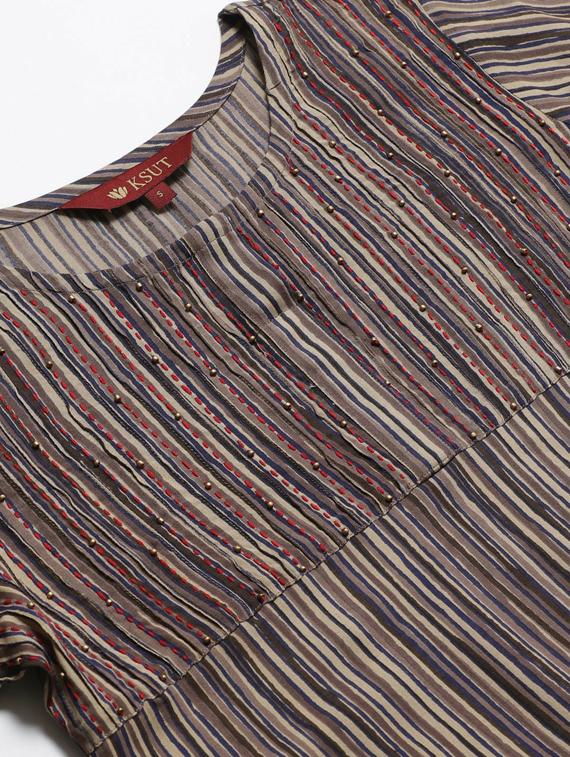round neck straight kurta - 19600976 - Standard Image - 4